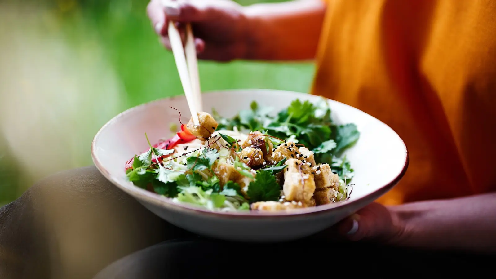 Japanischer Hähnchen Nudel Salat